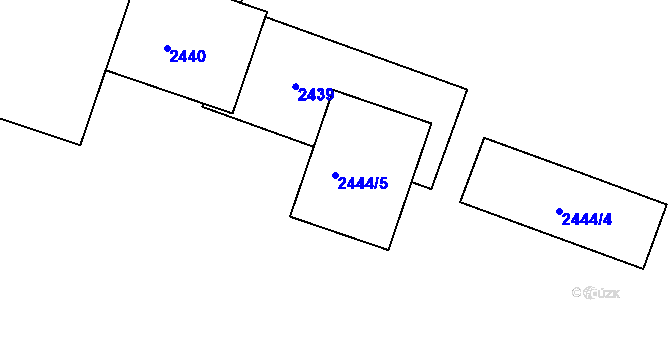 Parcela st. 2444/5 v KÚ Nový Malín, Katastrální mapa