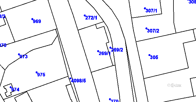 Parcela st. 269/1 v KÚ Nový Malín, Katastrální mapa