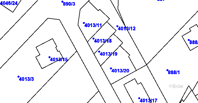 Parcela st. 4013/19 v KÚ Nový Malín, Katastrální mapa