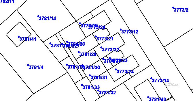 Parcela st. 3781/36 v KÚ Nový Malín, Katastrální mapa