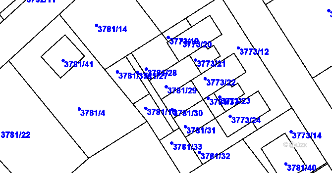 Parcela st. 3781/29 v KÚ Nový Malín, Katastrální mapa