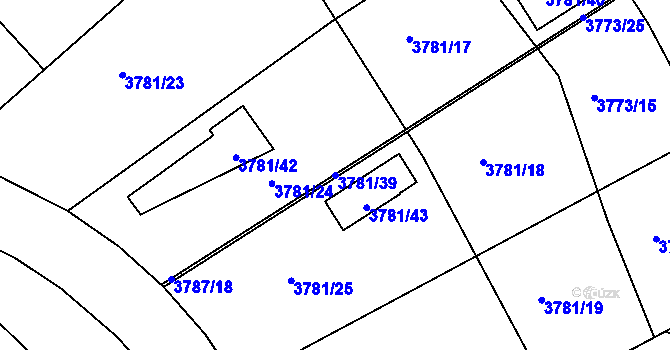 Parcela st. 3781/39 v KÚ Nový Malín, Katastrální mapa