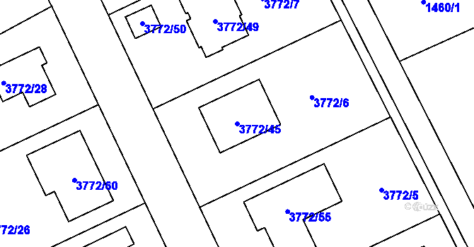 Parcela st. 3772/45 v KÚ Nový Malín, Katastrální mapa