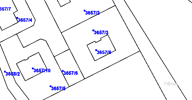 Parcela st. 3657/8 v KÚ Nový Malín, Katastrální mapa