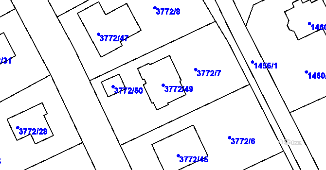 Parcela st. 3772/49 v KÚ Nový Malín, Katastrální mapa