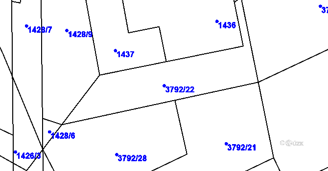 Parcela st. 3792/22 v KÚ Nový Malín, Katastrální mapa