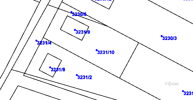 Parcela st. 3231/10 v KÚ Nový Malín, Katastrální mapa