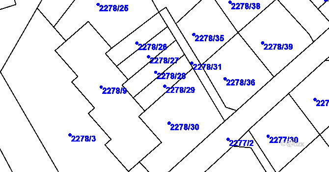 Parcela st. 2278/29 v KÚ Nový Malín, Katastrální mapa