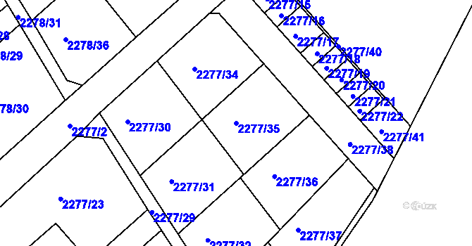 Parcela st. 2277/35 v KÚ Nový Malín, Katastrální mapa