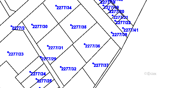 Parcela st. 2277/36 v KÚ Nový Malín, Katastrální mapa