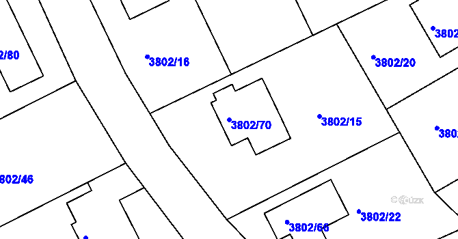Parcela st. 3802/70 v KÚ Nový Malín, Katastrální mapa