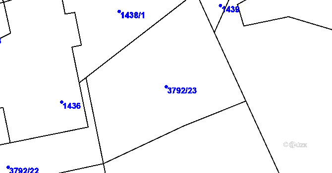 Parcela st. 3792/23 v KÚ Nový Malín, Katastrální mapa