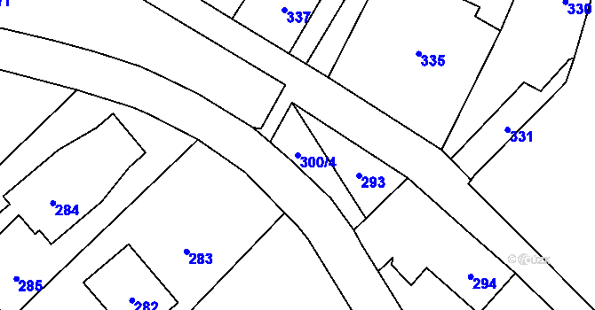 Parcela st. 300/4 v KÚ Nový Malín, Katastrální mapa