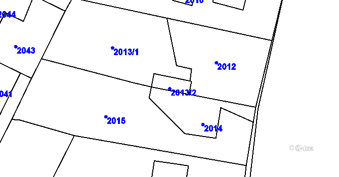 Parcela st. 2013/2 v KÚ Nový Malín, Katastrální mapa