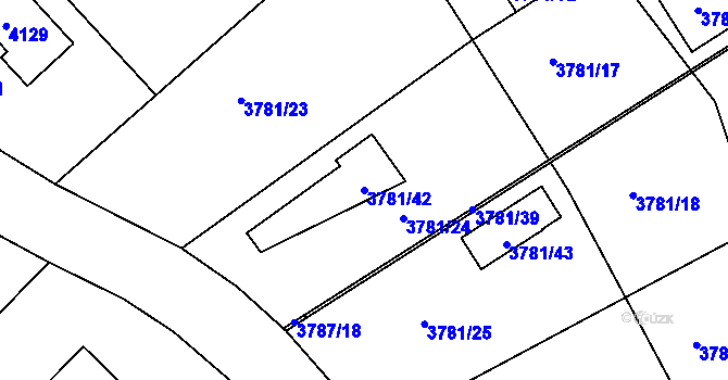 Parcela st. 3781/42 v KÚ Nový Malín, Katastrální mapa