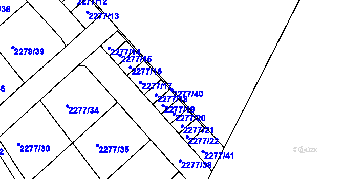 Parcela st. 2277/40 v KÚ Nový Malín, Katastrální mapa