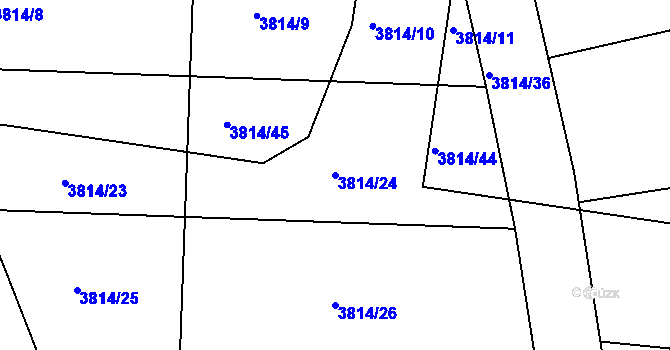 Parcela st. 3814/24 v KÚ Nový Malín, Katastrální mapa