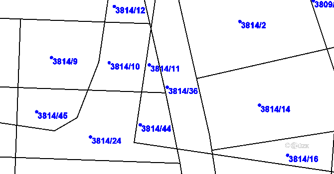 Parcela st. 3814/36 v KÚ Nový Malín, Katastrální mapa