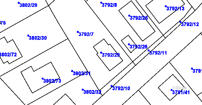 Parcela st. 3792/29 v KÚ Nový Malín, Katastrální mapa