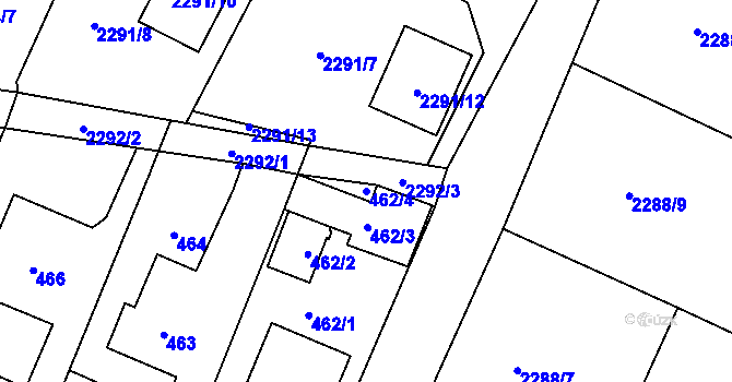 Parcela st. 462/4 v KÚ Nový Malín, Katastrální mapa