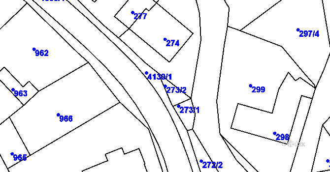 Parcela st. 273/2 v KÚ Nový Malín, Katastrální mapa