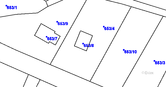 Parcela st. 653/8 v KÚ Mistrovice u Nového Oldřichova, Katastrální mapa