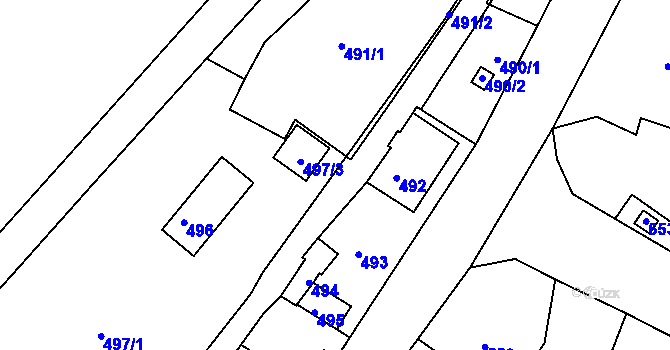 Parcela st. 497/2 v KÚ Mistrovice u Nového Oldřichova, Katastrální mapa
