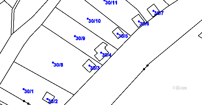 Parcela st. 30/4 v KÚ Nový Oldřichov, Katastrální mapa