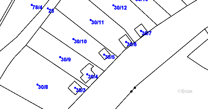 Parcela st. 30/5 v KÚ Nový Oldřichov, Katastrální mapa