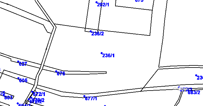 Parcela st. 236/1 v KÚ Nový Oldřichov, Katastrální mapa