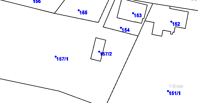 Parcela st. 157/2 v KÚ Nový Oldřichov, Katastrální mapa