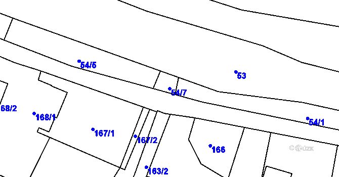 Parcela st. 54/7 v KÚ Nový Oldřichov, Katastrální mapa