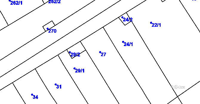 Parcela st. 27 v KÚ Nový Poddvorov, Katastrální mapa
