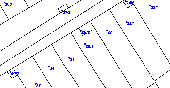Parcela st. 29/1 v KÚ Nový Poddvorov, Katastrální mapa