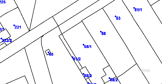 Parcela st. 58 v KÚ Nový Poddvorov, Katastrální mapa
