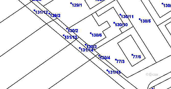 Parcela st. 130/3 v KÚ Nový Poddvorov, Katastrální mapa
