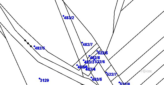 Parcela st. 482/7 v KÚ Nový Poddvorov, Katastrální mapa