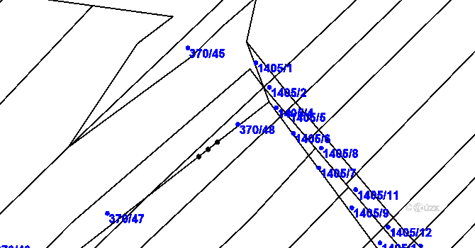 Parcela st. 370/48 v KÚ Nový Poddvorov, Katastrální mapa