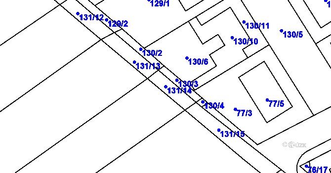 Parcela st. 131/14 v KÚ Nový Poddvorov, Katastrální mapa