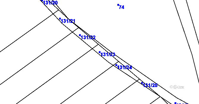 Parcela st. 131/23 v KÚ Nový Poddvorov, Katastrální mapa
