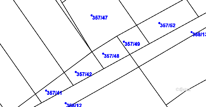 Parcela st. 357/48 v KÚ Nový Poddvorov, Katastrální mapa