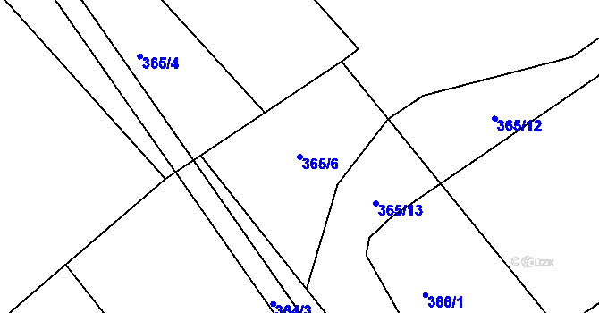 Parcela st. 365/6 v KÚ Nový Poddvorov, Katastrální mapa