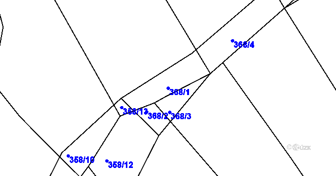 Parcela st. 368/1 v KÚ Nový Poddvorov, Katastrální mapa