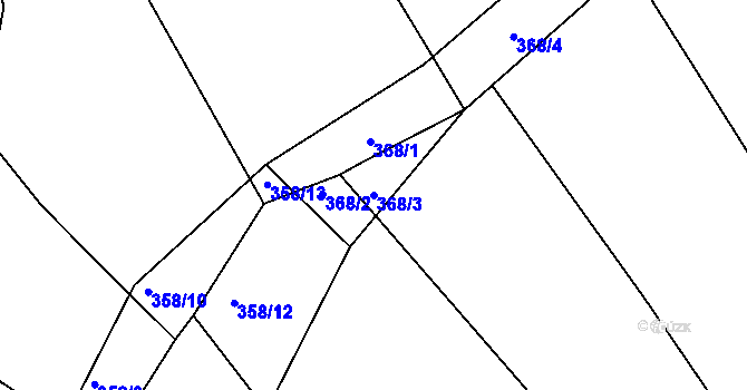 Parcela st. 368/3 v KÚ Nový Poddvorov, Katastrální mapa