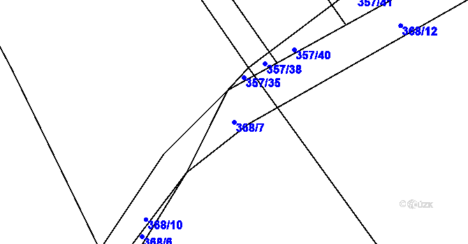 Parcela st. 368/7 v KÚ Nový Poddvorov, Katastrální mapa