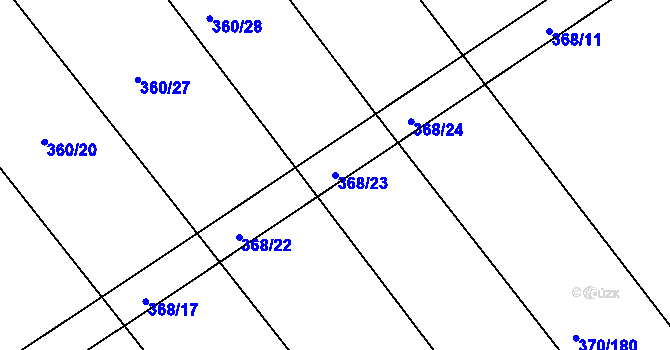 Parcela st. 368/23 v KÚ Nový Poddvorov, Katastrální mapa