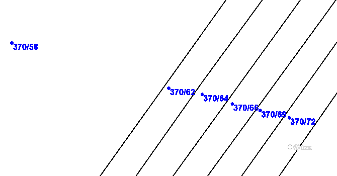 Parcela st. 370/62 v KÚ Nový Poddvorov, Katastrální mapa