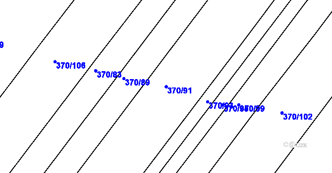 Parcela st. 370/91 v KÚ Nový Poddvorov, Katastrální mapa