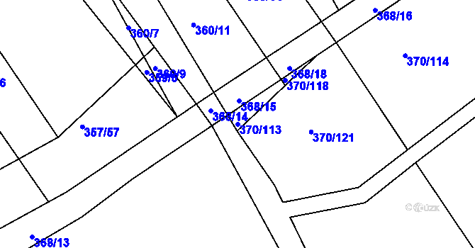 Parcela st. 370/113 v KÚ Nový Poddvorov, Katastrální mapa