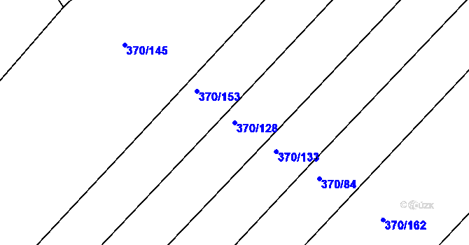 Parcela st. 370/128 v KÚ Nový Poddvorov, Katastrální mapa